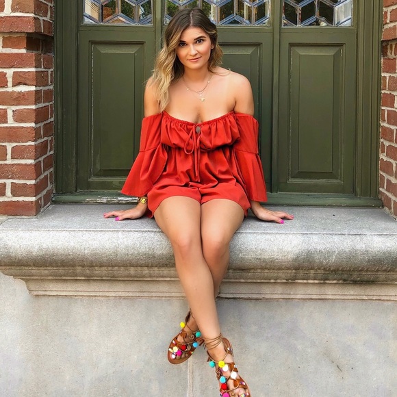 Pants - Off the Shoulder Romper